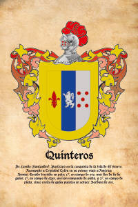 Escudo heráldico del apellido QUINTEROS