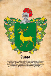 Escudo heráldico del apellido RAGA