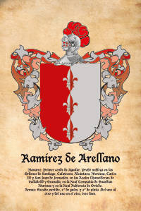 Escudo heráldico del apellido RAMIREZ DE ARELLANO