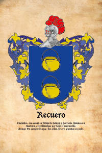 Escudo heráldico del apellido RECUERO