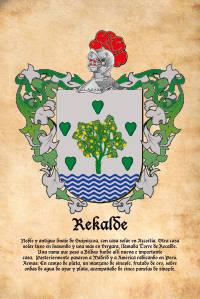 Escudo heráldico del apellido REKALDE