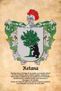 Escudo heráldico del apellido RETANA