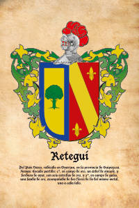 Escudo heráldico del apellido RETEGUI