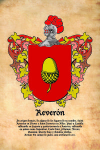 Escudo heráldico del apellido REVERON