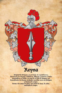 Escudo heráldico del apellido REYNA