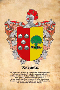 Escudo heráldico del apellido REZUSTA