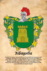 Escudo heráldico del apellido RIBAGORDA