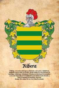 Escudo heráldico del apellido RIBERA