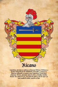 Escudo heráldico del apellido Ricano