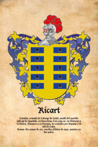 Escudo heráldico del apellido RICART