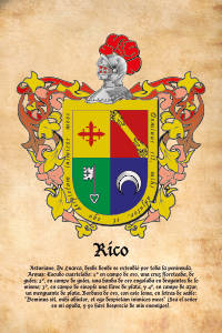 Escudo heráldico del apellido RICO