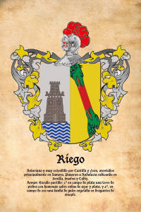 Escudo heráldico del apellido Riego