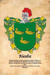 Escudo heráldico del apellido RIENDA