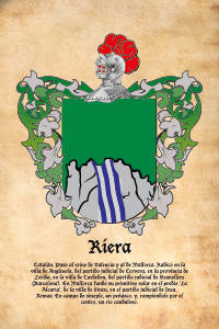 Escudo heráldico del apellido RIERA