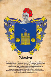 Escudo heráldico del apellido RIESTRA