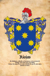 Escudo heráldico del apellido RIOJAS