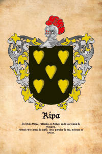 Escudo heráldico del apellido RIPA