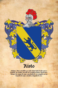 Escudo heráldico del apellido RISTO