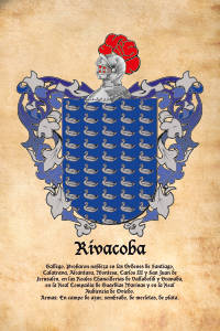 Escudo heráldico del apellido RIVACOBA