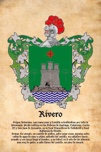 Escudo heráldico del apellido RIVERO