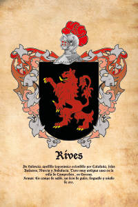 Escudo heráldico del apellido RIVES