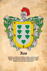 Escudo heráldico del apellido ROA