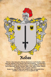 Escudo heráldico del apellido RODAS