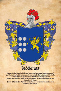 Escudo heráldico del apellido RODENAS