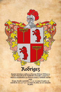 Escudo heráldico del apellido RODRIGEZ