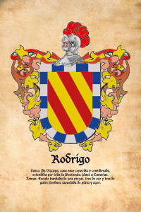 Escudo heráldico del apellido RODRIGO