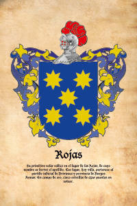 Escudo heráldico del apellido ROJAS