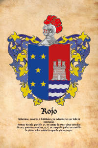Escudo heráldico del apellido ROJO