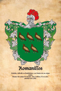 Escudo heráldico del apellido ROMANILLOS