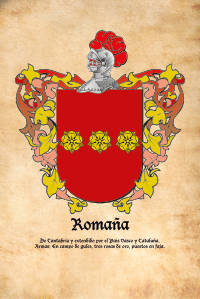 Escudo heráldico del apellido Romaña