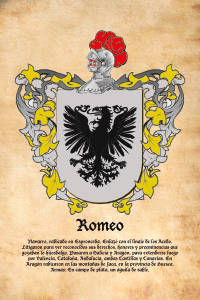 Escudo heráldico del apellido ROMEO