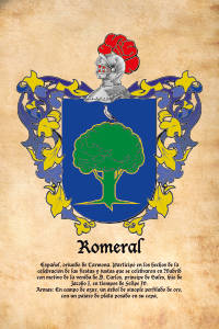 Escudo heráldico del apellido ROMERAL