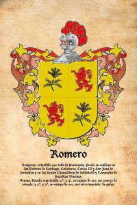 Escudo heráldico del apellido ROMERO