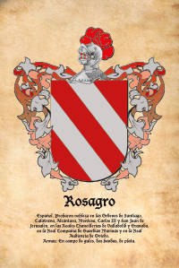 Escudo heráldico del apellido ROSAGRO
