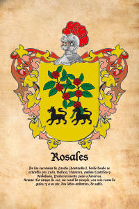 Escudo heráldico del apellido ROSALES