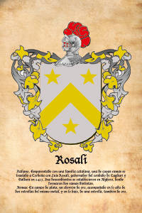 Escudo heráldico del apellido ROSALI