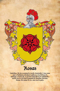 Escudo heráldico del apellido ROSAS