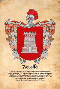 Escudo heráldico del apellido ROSELLO