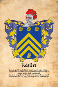 Escudo heráldico del apellido ROSIERE
