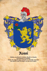 Escudo heráldico del apellido ROSSI