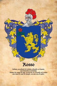 Escudo heráldico del apellido ROSSO
