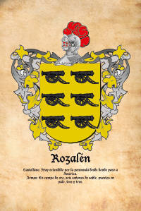 Escudo heráldico del apellido ROZALEN