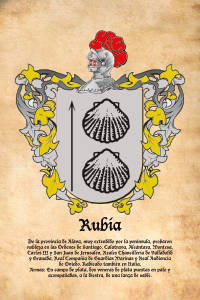 Escudo heráldico del apellido RUBIA