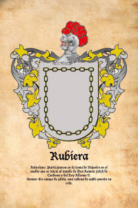 Escudo heráldico del apellido RUBIERA