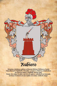 Escudo heráldico del apellido RUBIERO