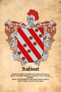 Escudo heráldico del apellido Rubinat